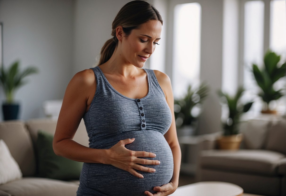 A pregnant woman experiencing hormonal changes in her second trimester, preparing for 6 anticipated changes